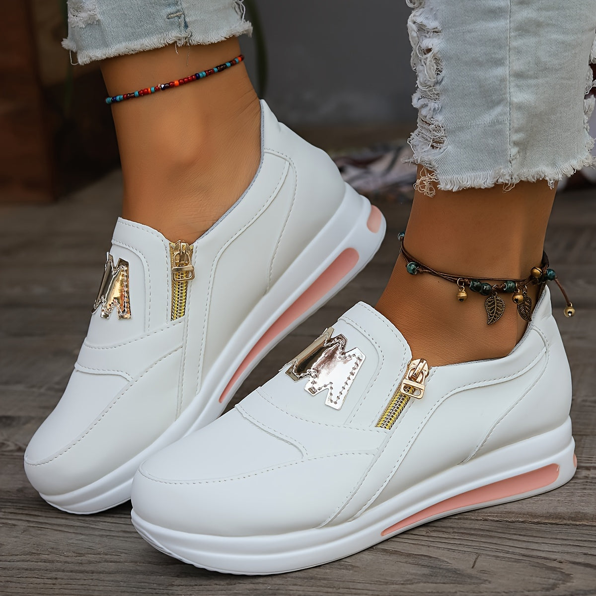 Women's Slip-On Sneakers Lightweight Non-Slip Fabric Casual Walking Shoes