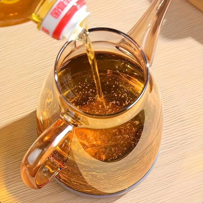 Надежный стеклянный диспенсер для масла объемом 20 унций с крышкой и ручкой из нержавеющей стали - без BPA, отлично подходит для оливкового масла, уксуса, приправ - идеально для кухни, барбекю, кемпинга, пикников