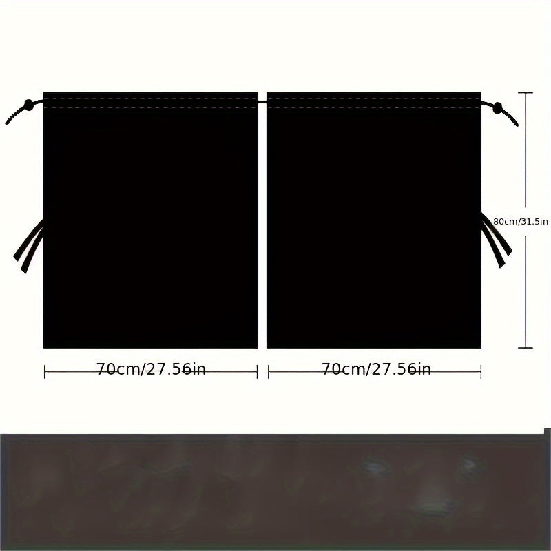 2Pcs Black Double-Layer Car Partition Curtains Sunshade Privacy Blockout