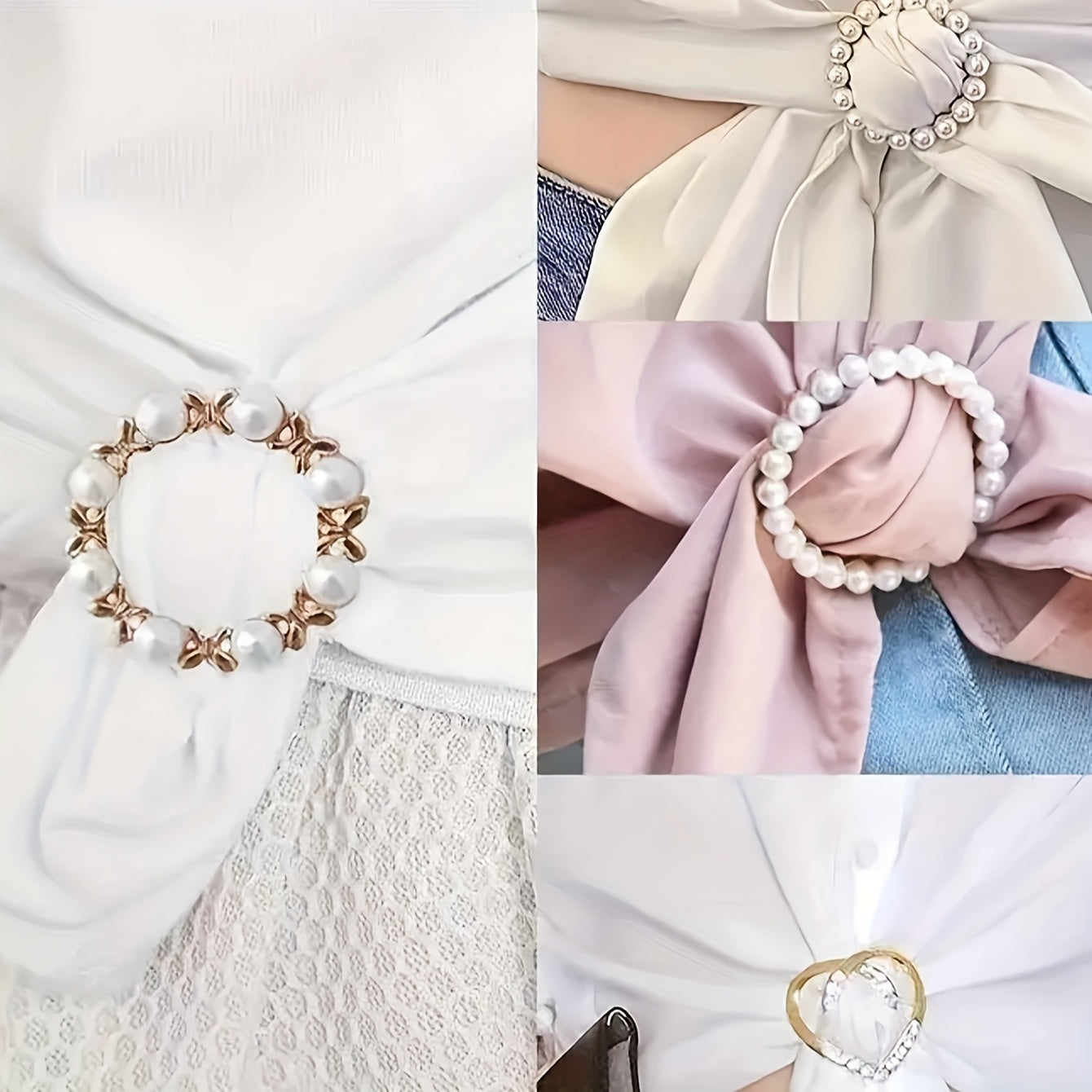 Elegant Alloy Heart-Shaped Brooch Pin with Faux Pearl and Rhinestones for Women