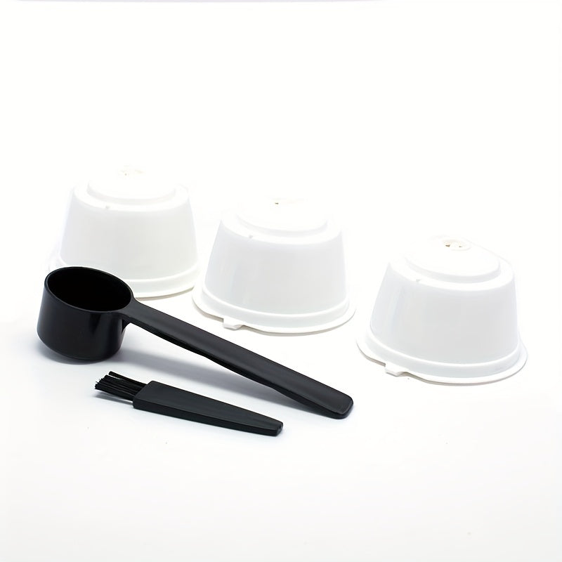 3pcs Reusable Coffee Filter Cups for Dolce Gusto Capsules with Brush and Spoon