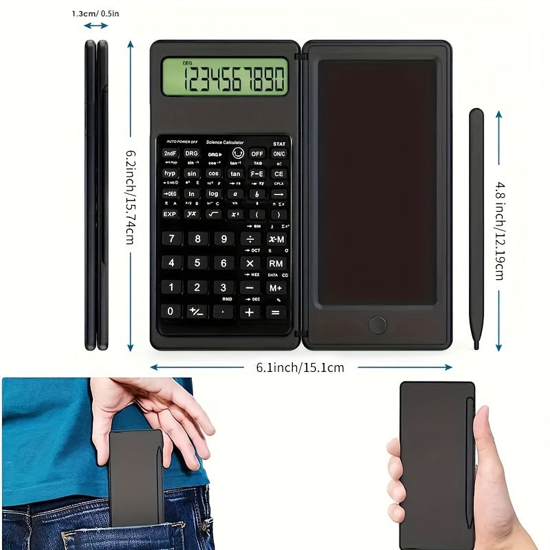 Scientific Calculator with Large Screen and Notepad for Students from Middle School to College