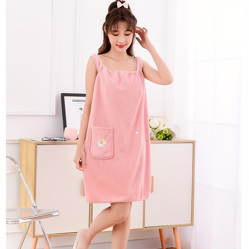 Ayollar uchun cho'miladigan, cho'tka bilan jihozlangan, hammomda spa foydalanish uchun ideal bo'lgan so'ruvchan kiyiladigan hammom sochi.