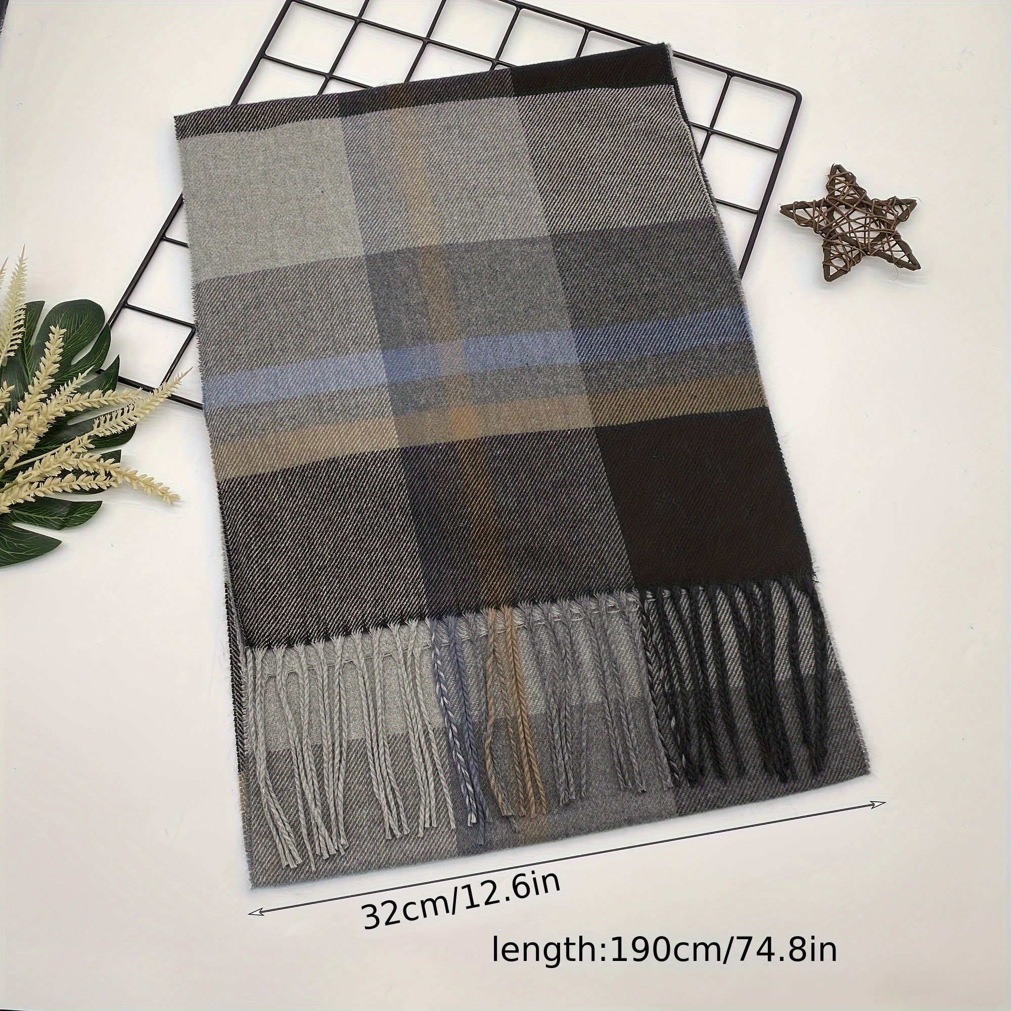 Plaid Scarf for Men and Women Warm Fall Winter Accessory
