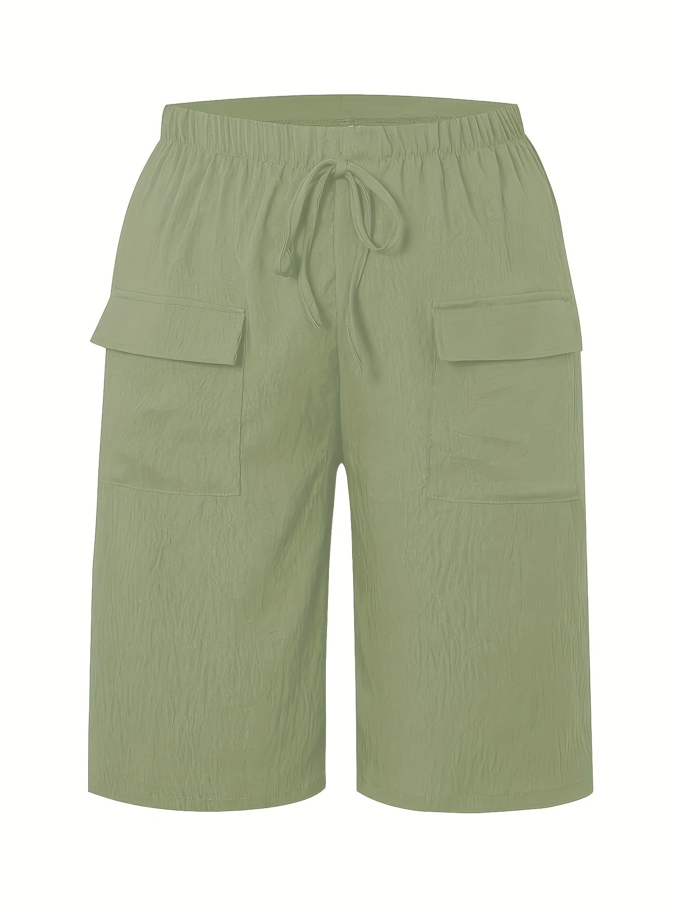 Women's Plus Size Casual Shorts with Pockets and Drawstring