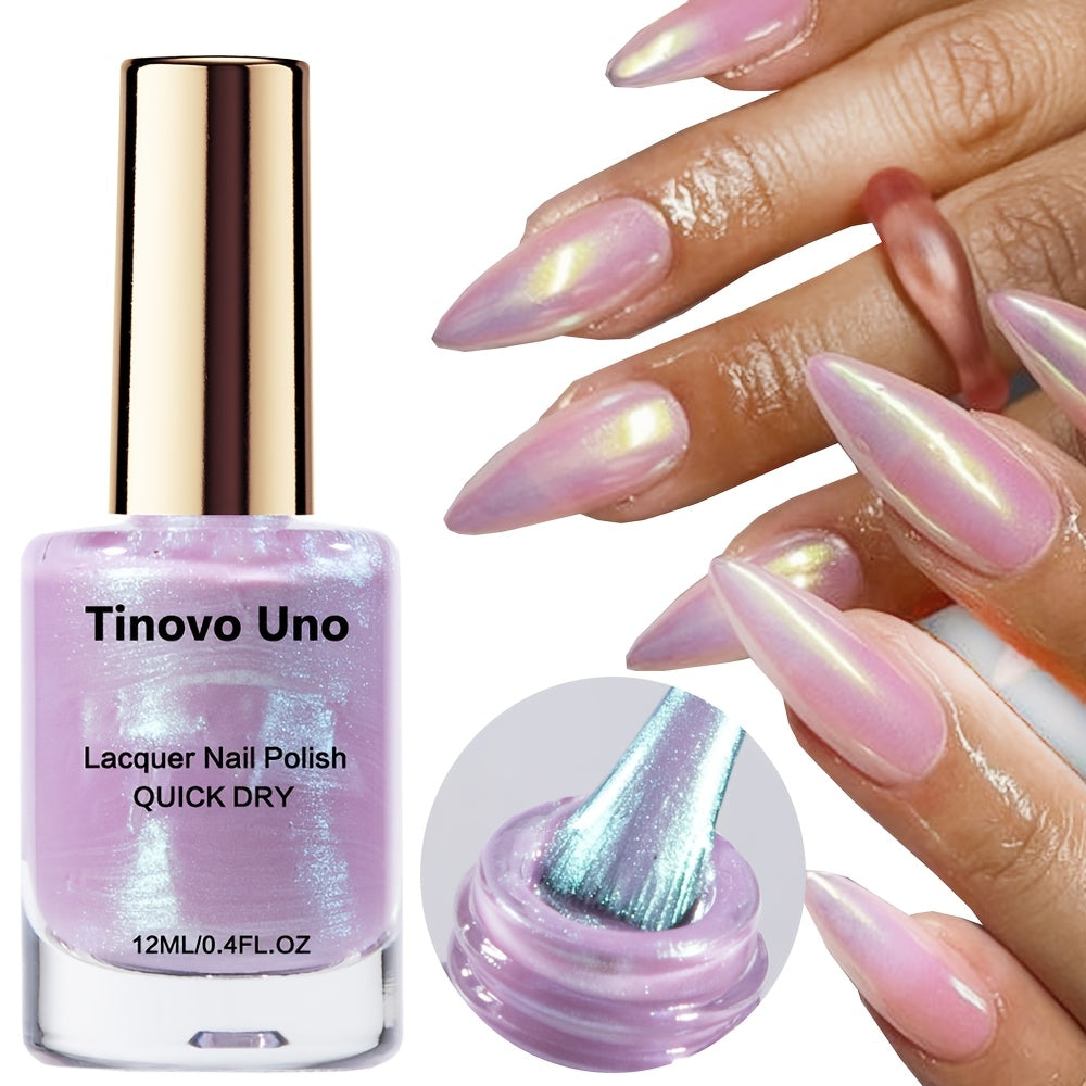 Purple Glitter Nail Polish 12ml No-Bake Quick-Dry Long-Lasting Shine