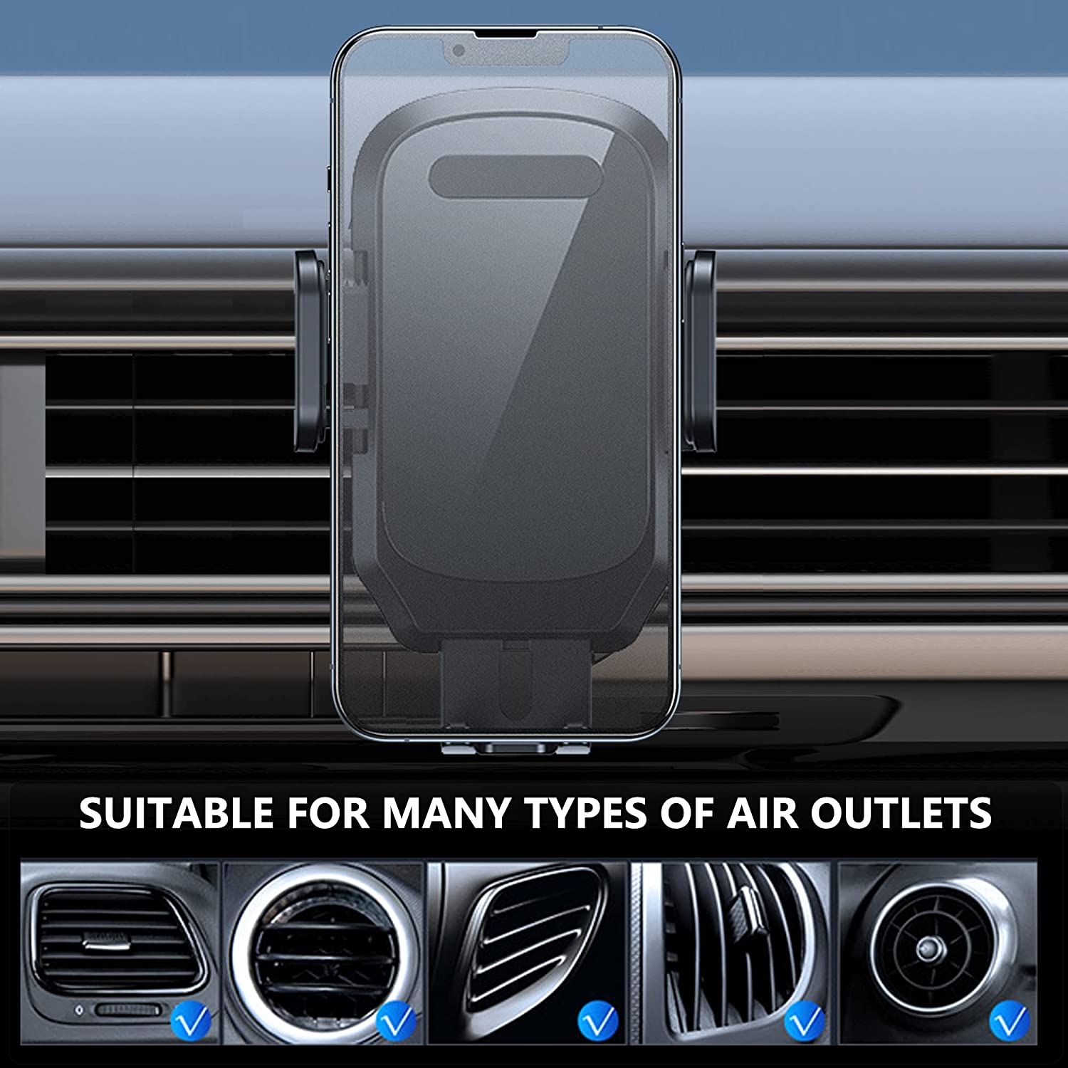 Universal 360° buriladigan avtomobil ventilyatsiya telefon tutqichli telefon o'rnatgich sozlanadigan telefon tutqich