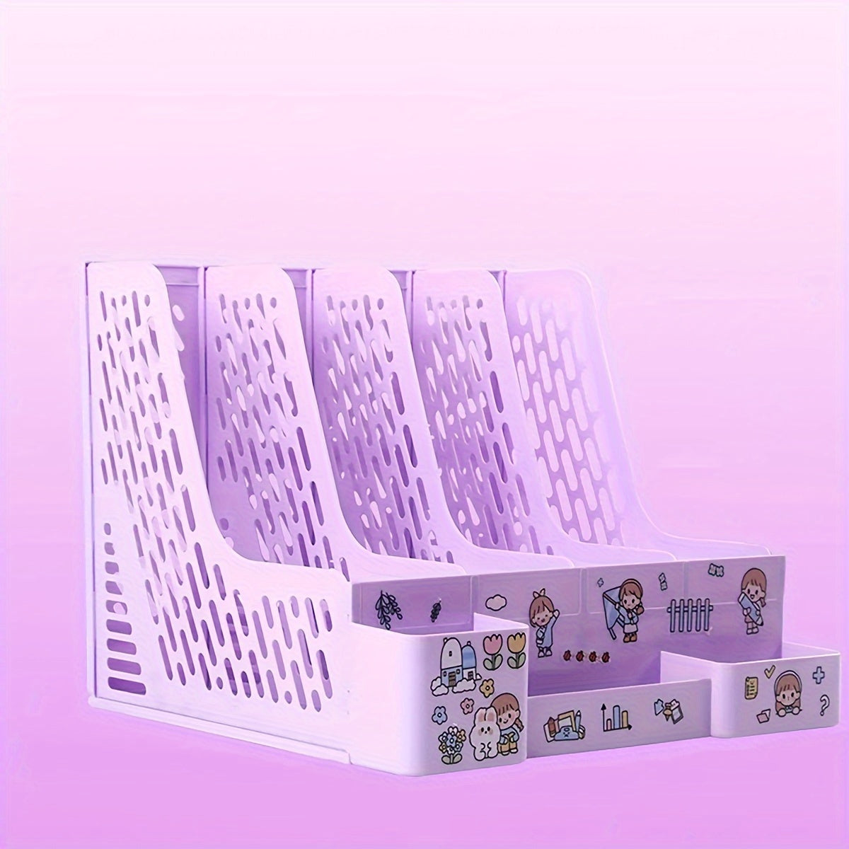 Desktop File Organizer for A4 Files Plastic Office Desk Storage Box