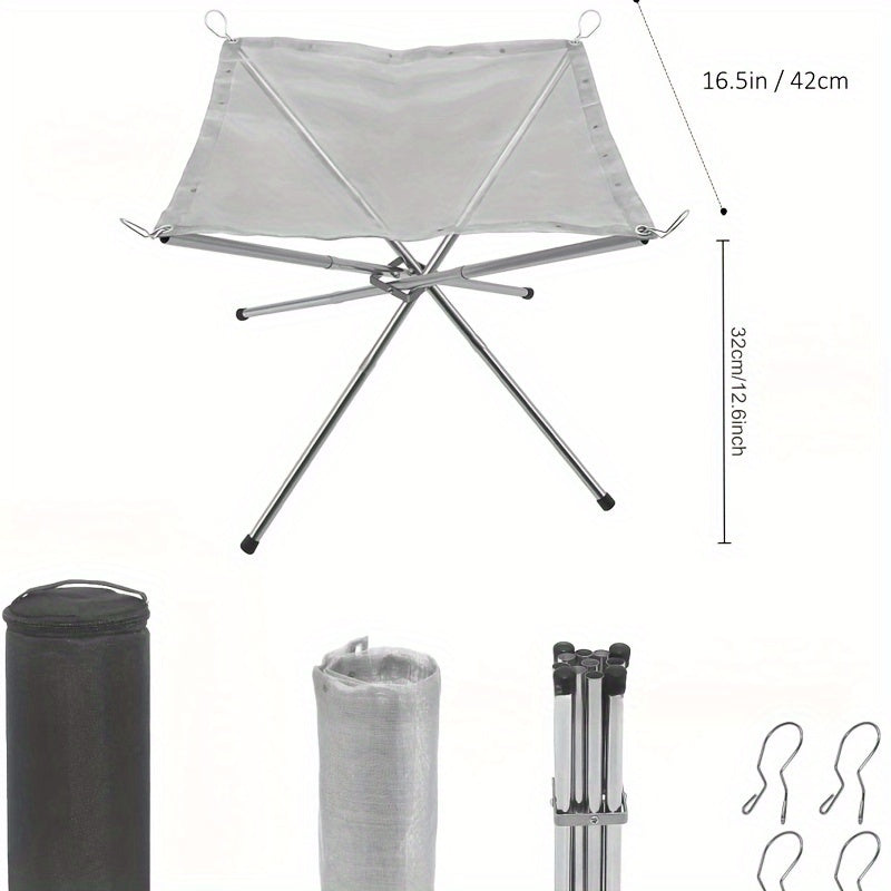 Portable Steel Camping Fire Pit Foldable for Campfires and Backyard Gatherings