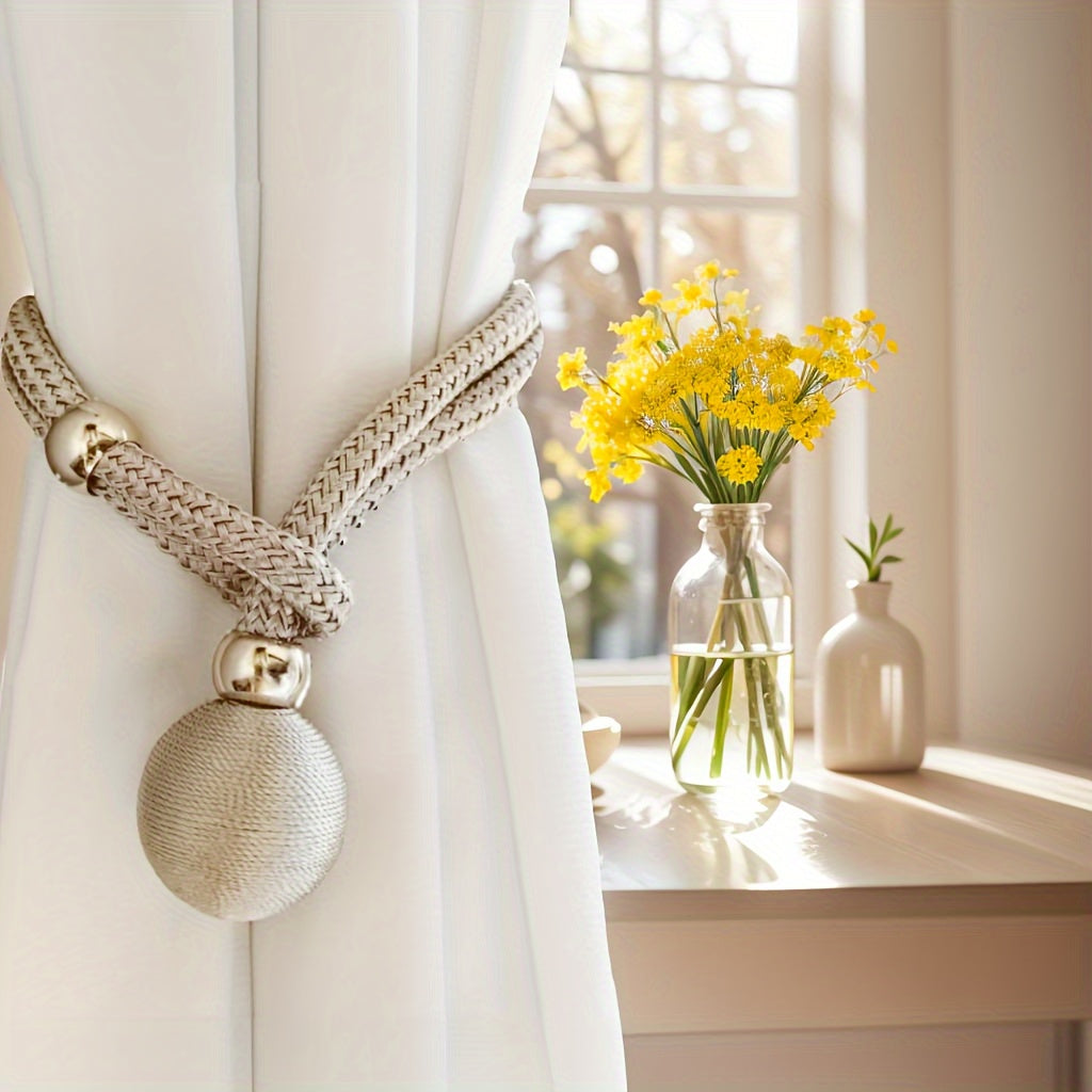 French Style Polyester Curtain Tiebacks, Adjustable, Easy to Install, for Bedrooms and Living Rooms