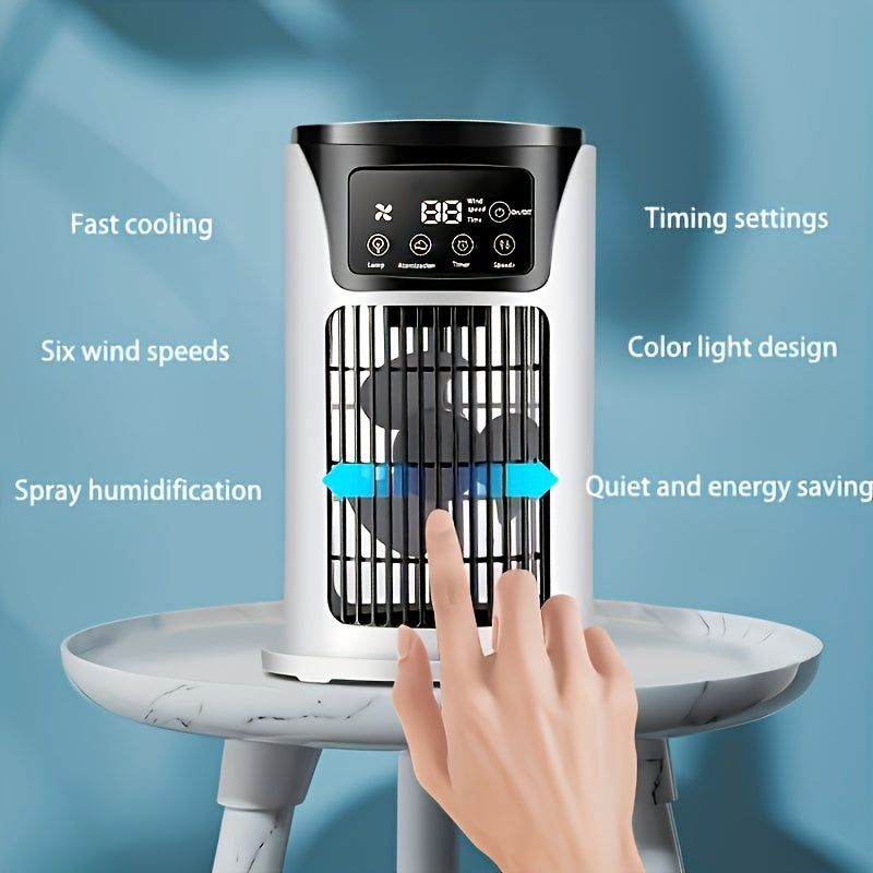 Portable 3-in-1 Air Conditioner Humidifier Fan with Digital Display for Home Office