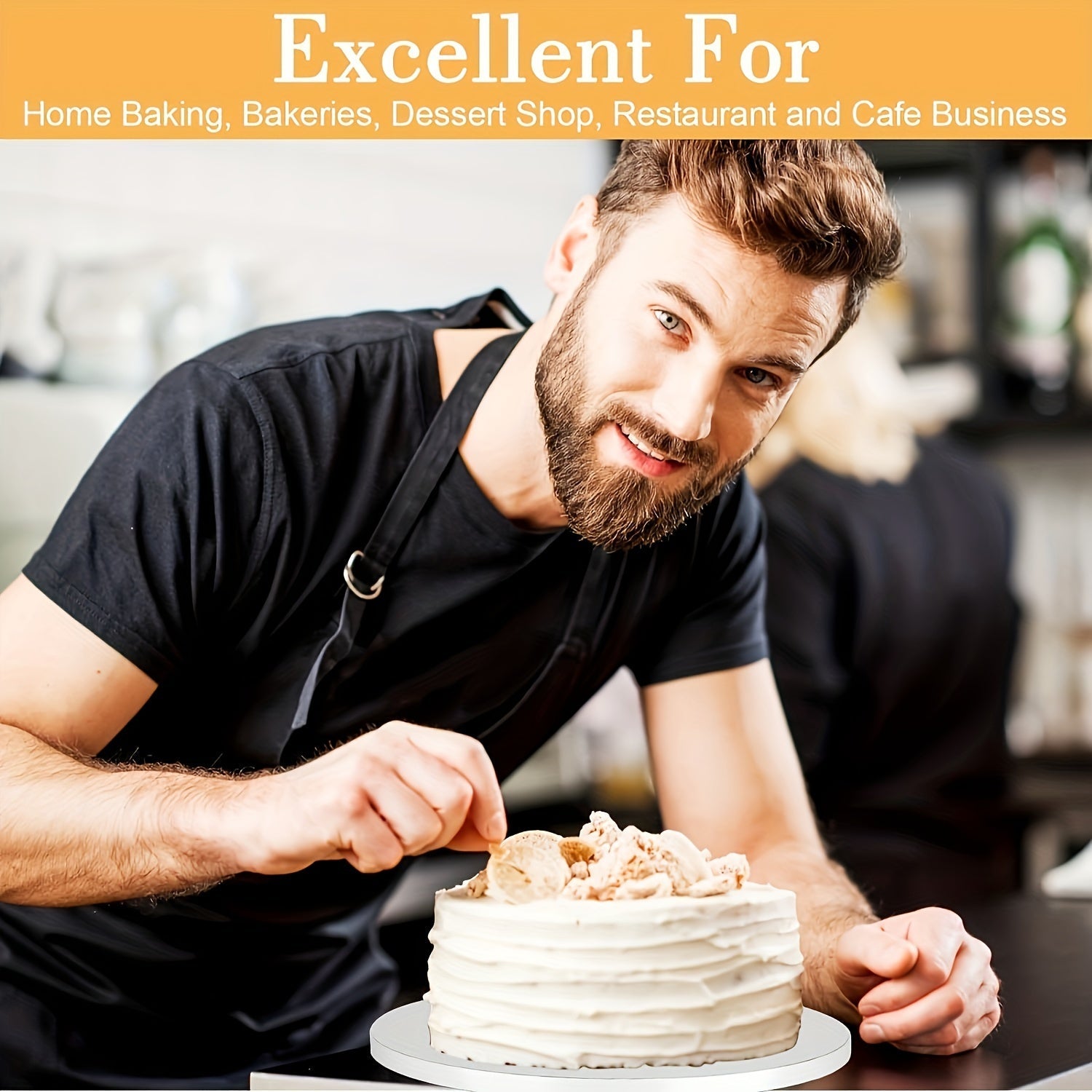 Round White Cake Boards Pack of 2 Sturdy Food-Grade Cardboard Bases for Cakes