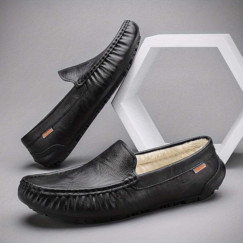 Men's Leather Loafers Slip-On Casual Shoes for Outdoor Spring Summer