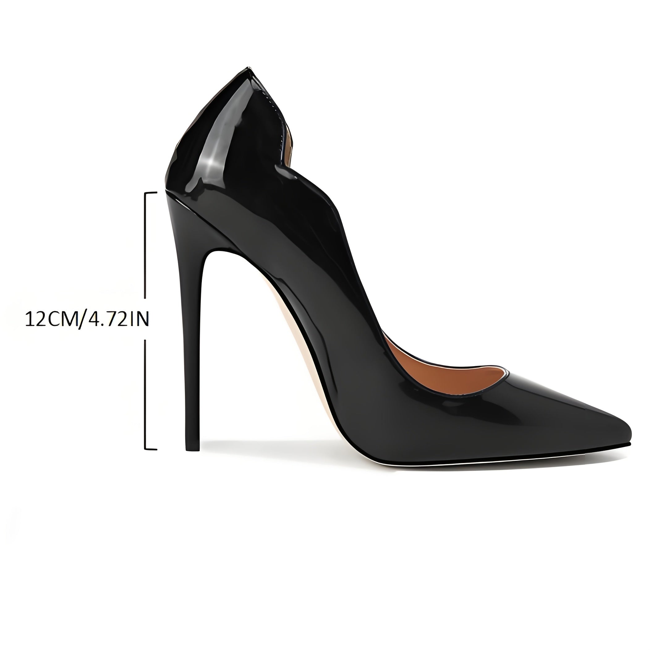 Women's Pointed Toe Stiletto Heels Black Red Faux Leather Pumps for Weddings Parties