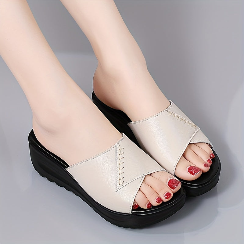 Women's Wedge Slippers Thick-Soled Comfortable House Slippers