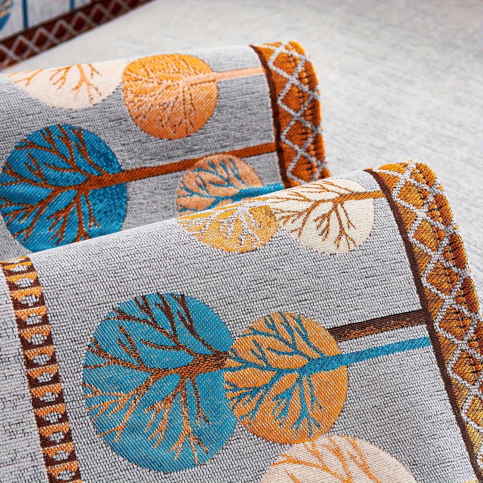 Chenille Sofa Cover with Tree Embroidery Pet-Friendly Slip-Resistant Easy to Clean Fits Various Sofa Sizes for Living Room and Home Decor