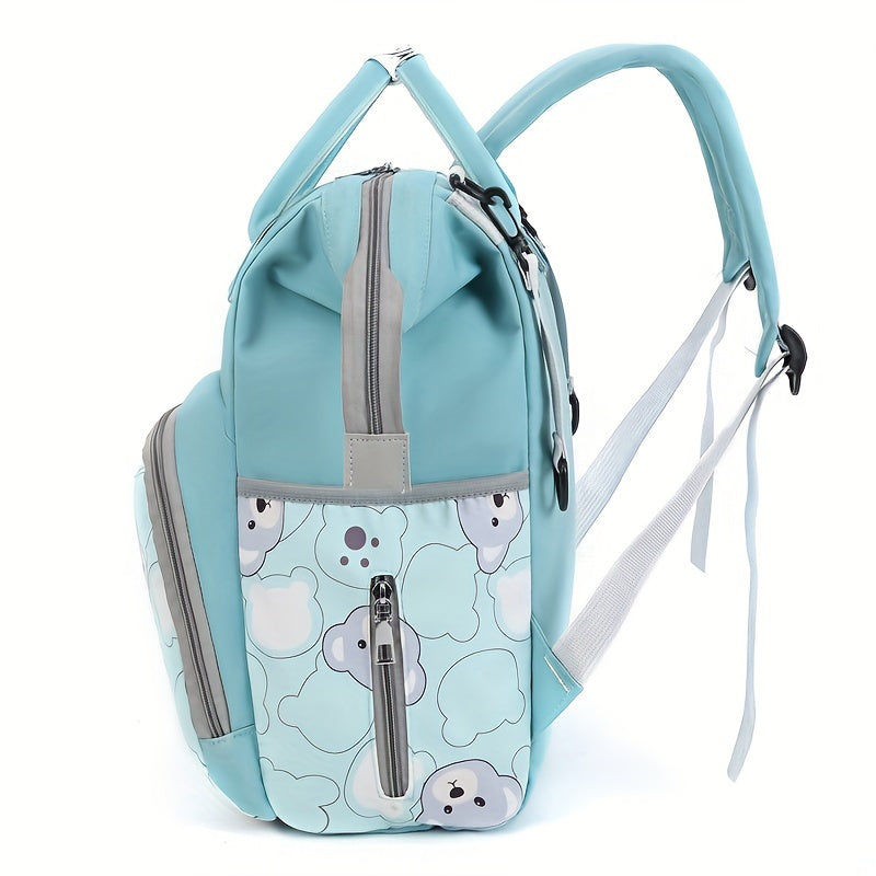 Lightweight Waterproof Baby Backpack with Bear Motif for Moms on the Go
