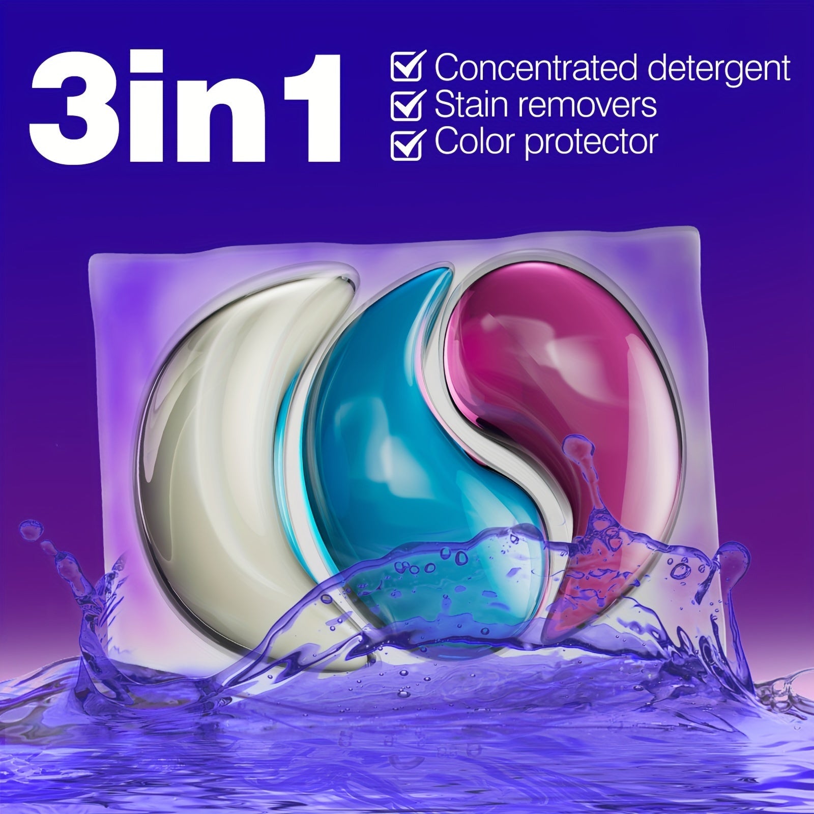 Kiyim tozalash kapsulalari 20 ta, yumshoq, tozalash, dog'larni olib tashlash, yangi hidi