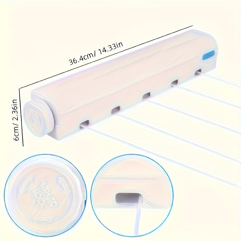 Telescopic Clothes Drying Rack with Spring Mechanism Four or Five Line Clothesline Multi-functional Laundry Towel Drying Rack