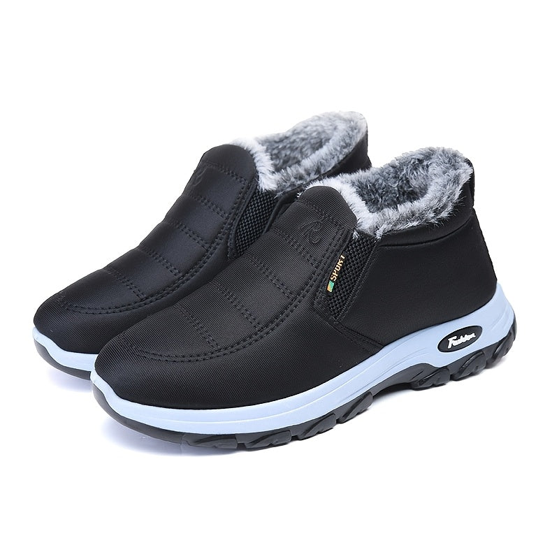Women's Faux Fur Lined Ankle Boots Slip-On Winter Snow Casual Shoes