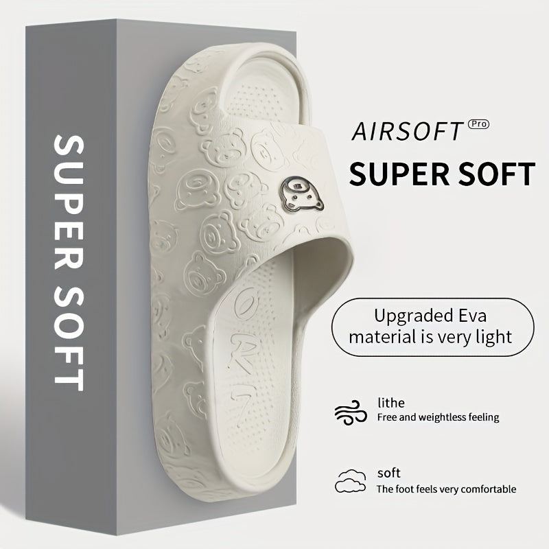 Erkaklar uchun barcha mavsumda kiyiladigan modali slaydlar, qulay, sirpanmaydigan EVA qalin taglikka ega, uyda, hammomda va suvga chidamli.