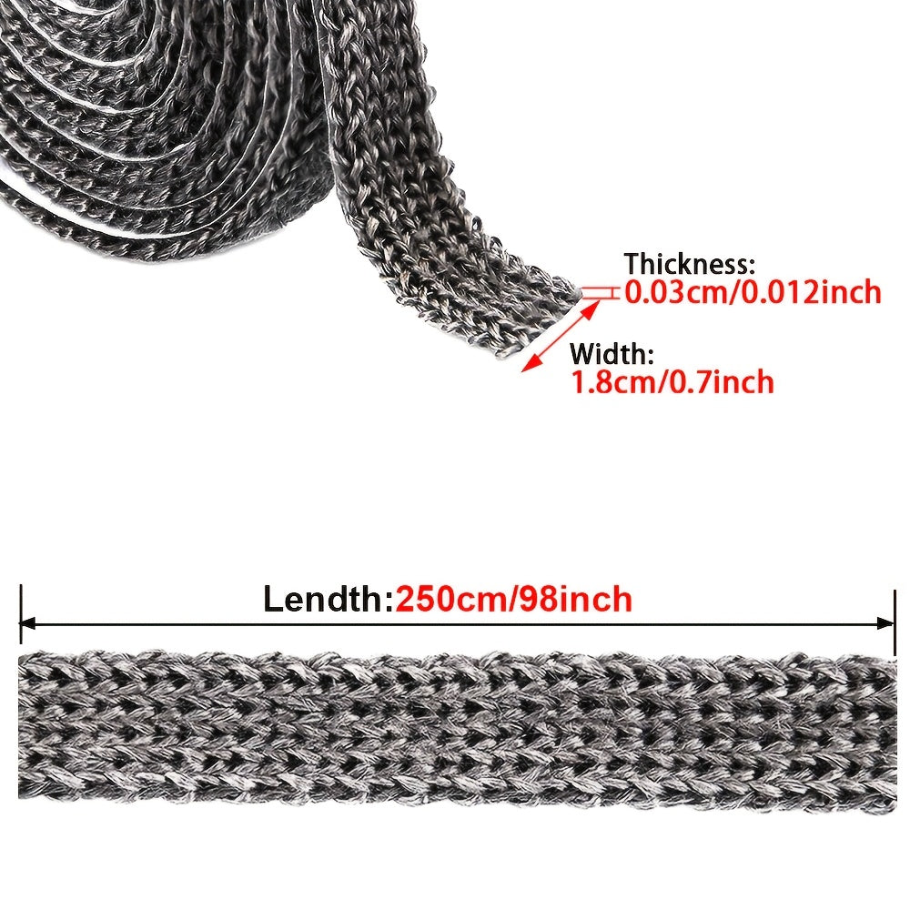 Black Self-Adhesive Glass Chimney Door Seal Tape 2.5M Fireplace Stove Gasket