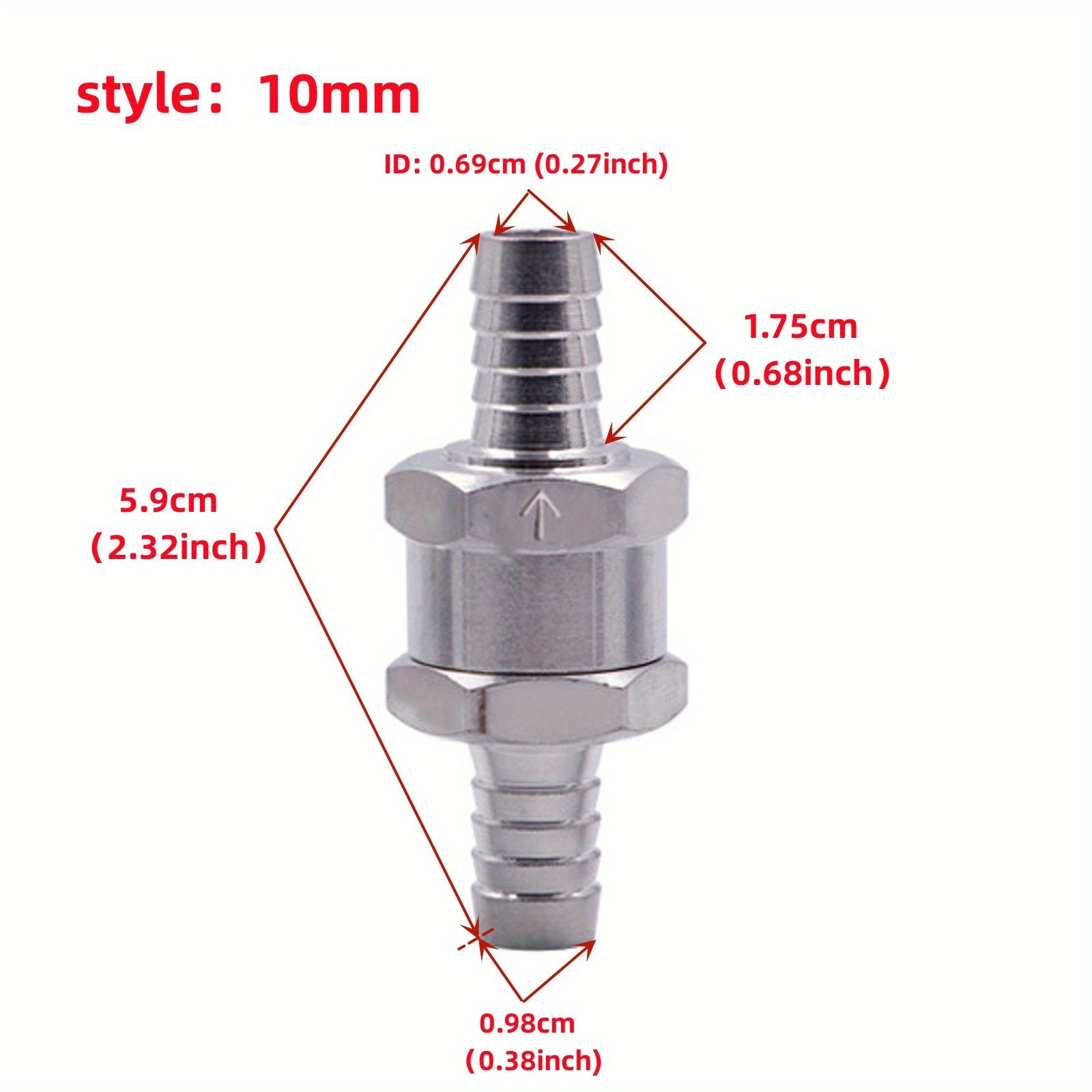 Клапан проверки топлива с односторонним клапаном из алюминиевого сплава 6/8/10/12 мм для бензина, дизеля
