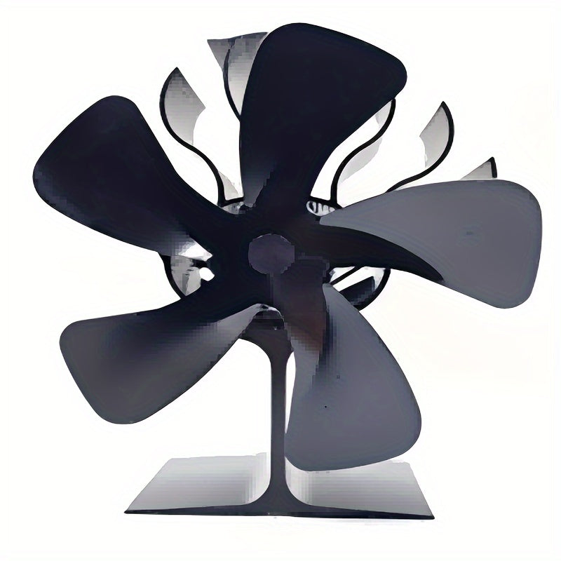 Wood Stove Fan 5-Blade Non-Electric Quiet Circulates Warm Air for Fireplace or Heater