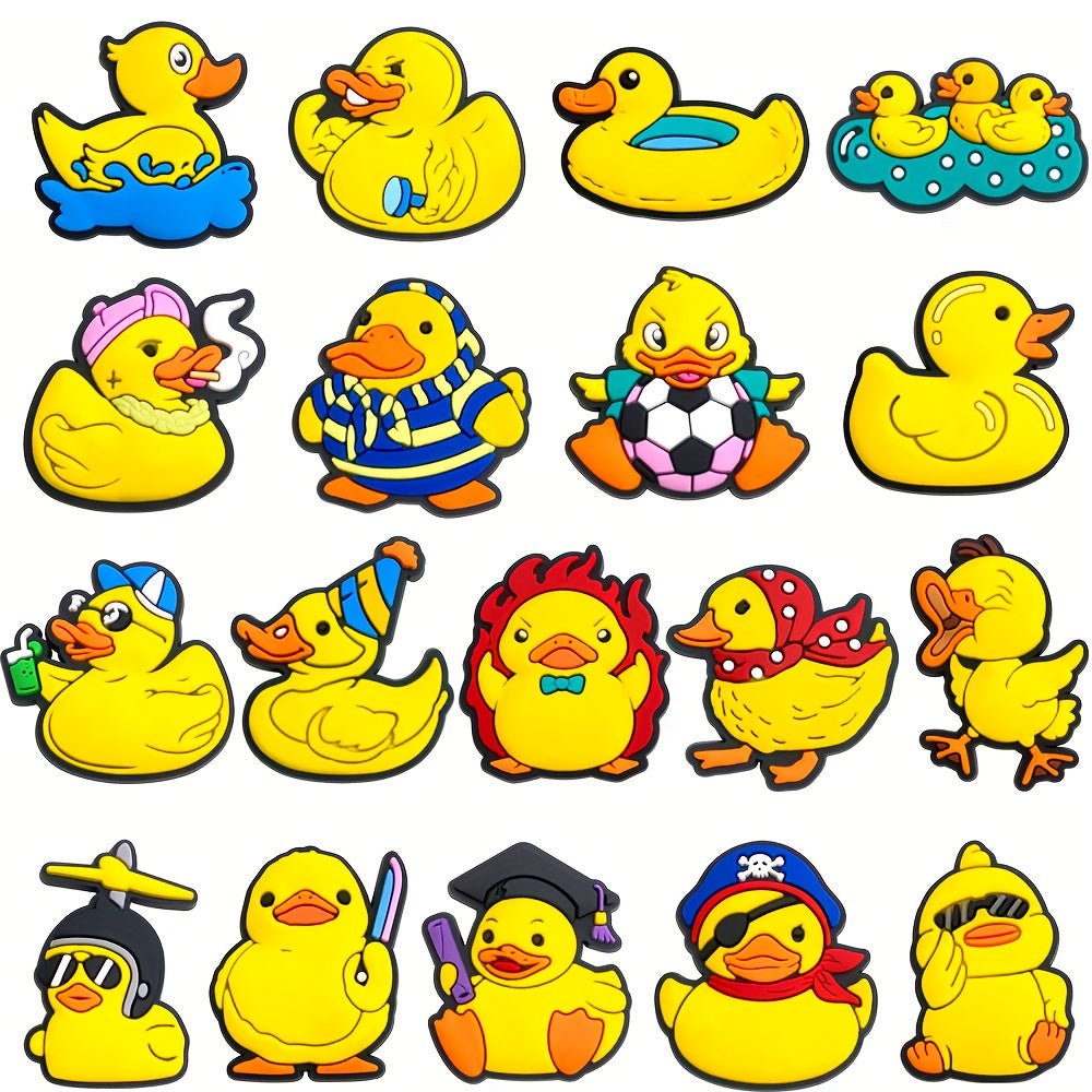 Kids Yellow Duck Shoe Charms Diy Accessories for PVC Bubble Slides Sandals