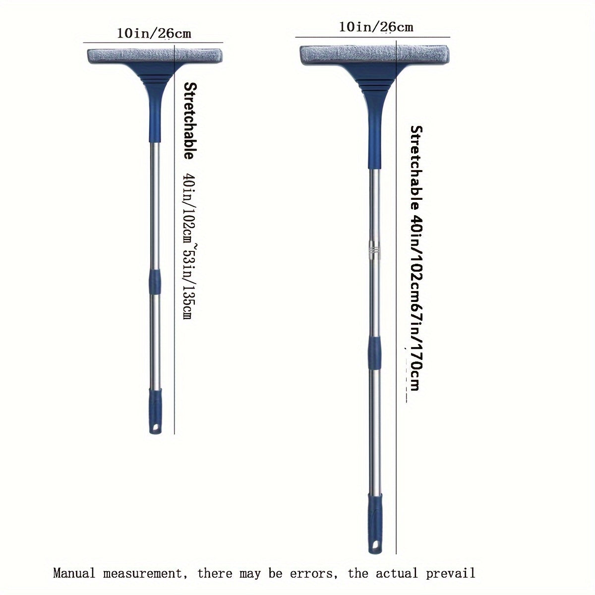 Kengaytiriladigan Shisha Tozalagich Avtomobil va Uy Derazalari uchun - Mustahkam Noxud Qotishma, Yuqori Suv Qabul Qilish Qobiliyatiga ega Ko'p Maqsadli Asbob, Baland Bino Derazalarini Tozalash uchun Mukammal