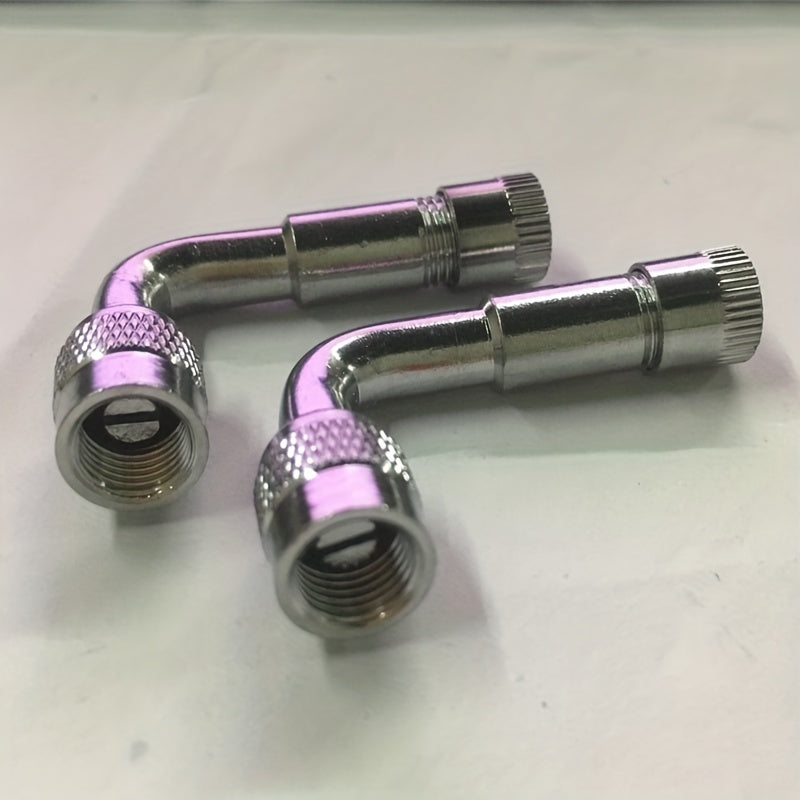 Motorcycle Copper Valve Adapter Tire Tube Extension Silver 90 Degree