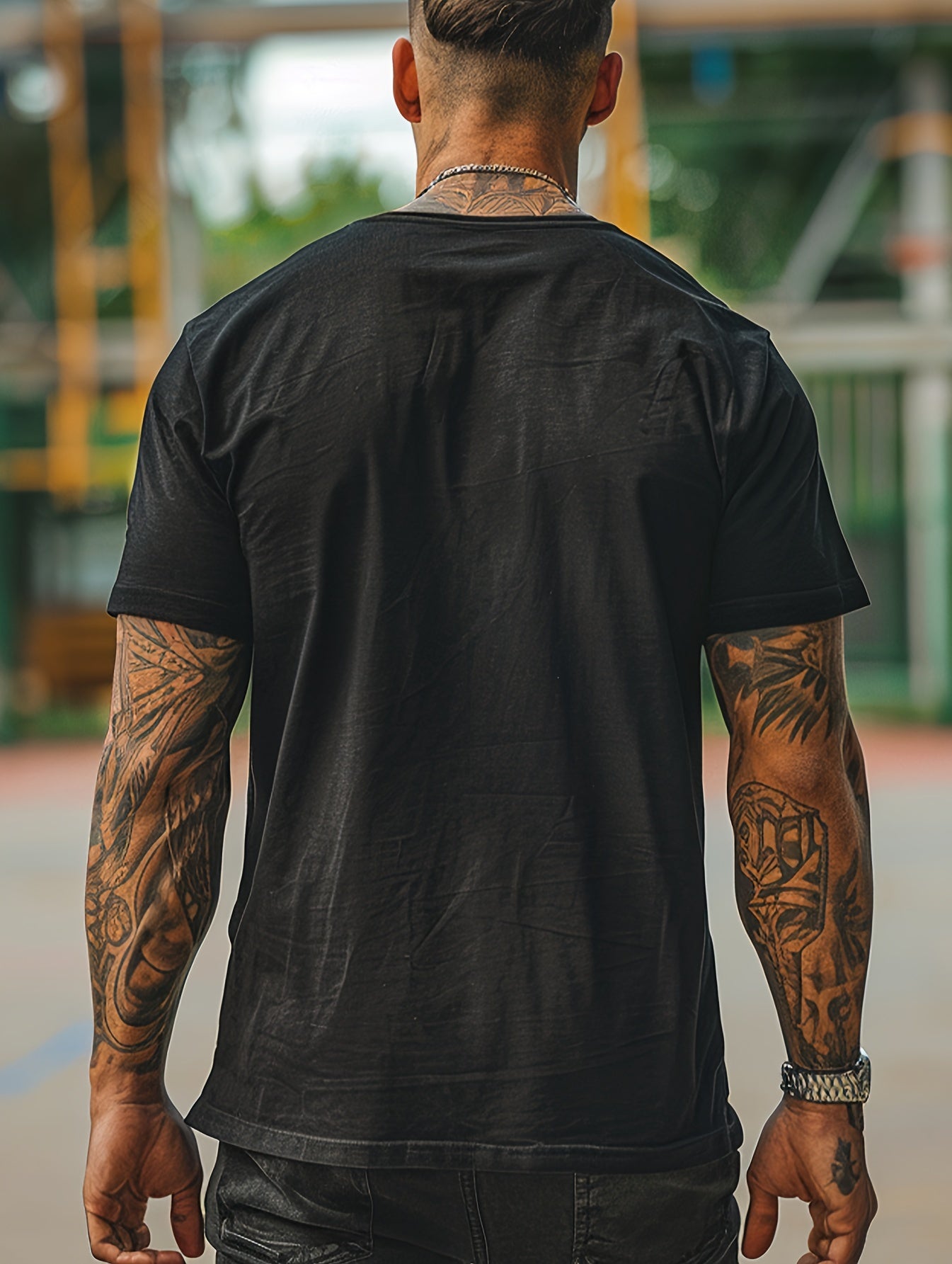 Мужская футболка из полиэстера с круглым вырезом, короткий рукав, обычный крой, летняя с графикой, увеличенного размера