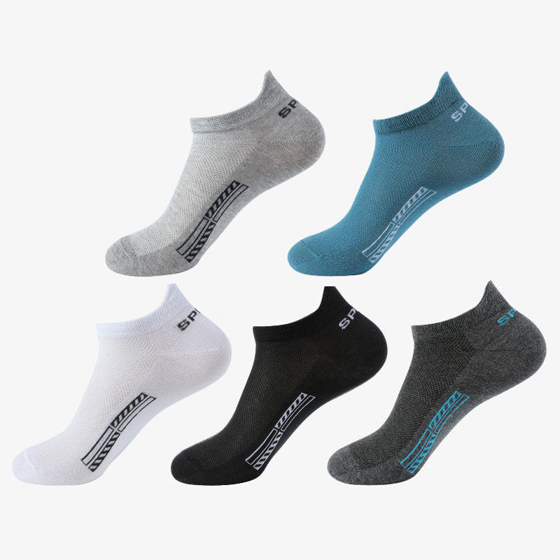 Unisex Cotton Blend Crew Socks 5 Pairs Sweat Absorption Anti-Odor Breathable