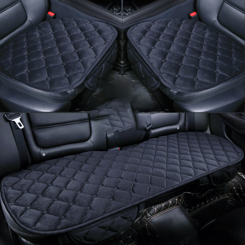Plush Car Seat Covers Universal Fit for Sedans Trucks SUVs Non-Slip Base
