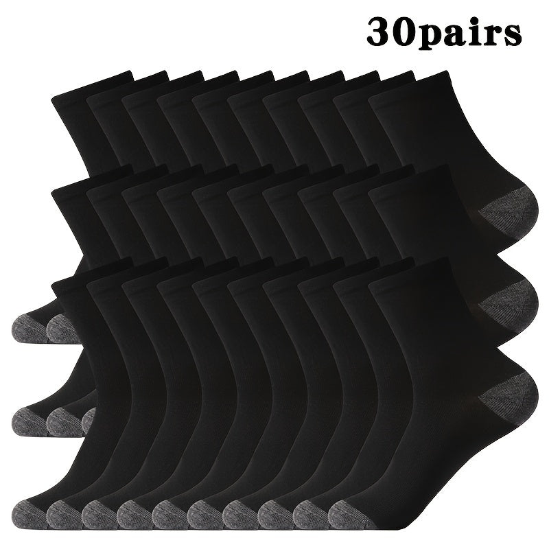 Set de calcetines largos coloridos para hombre, 20, 30, 50 pares, de punto, poliéster, cómodos