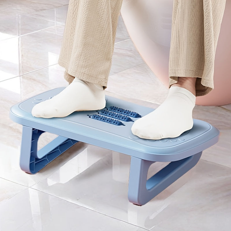 Adjustable Under-Desk Footrest Stool with Massage Surface Non-Slip Bottom in White Black Pink