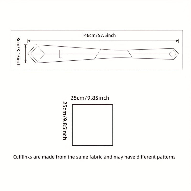 Men's Floral Plaid Necktie and Handkerchief Clip Set for Business and Weddings