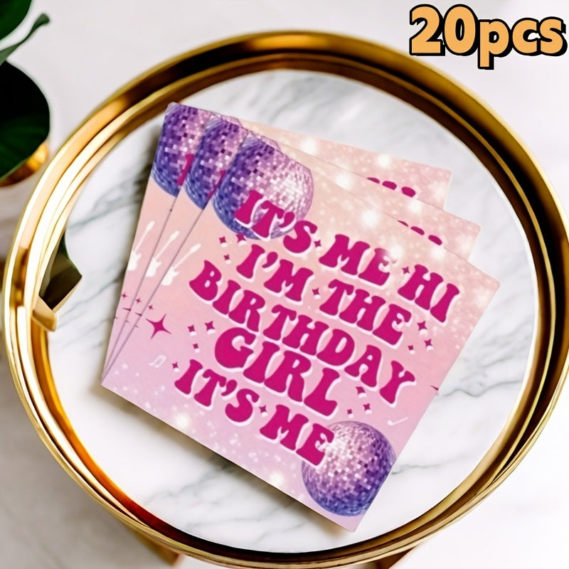 Набор из 20 одноразовых салфеток в стиле Singer для вечеринок, праздников и мероприятий