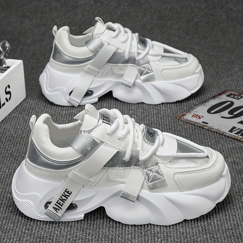 Men's Casual Low-Top Sneakers with Thick Soles for Spring Outdoor Sports