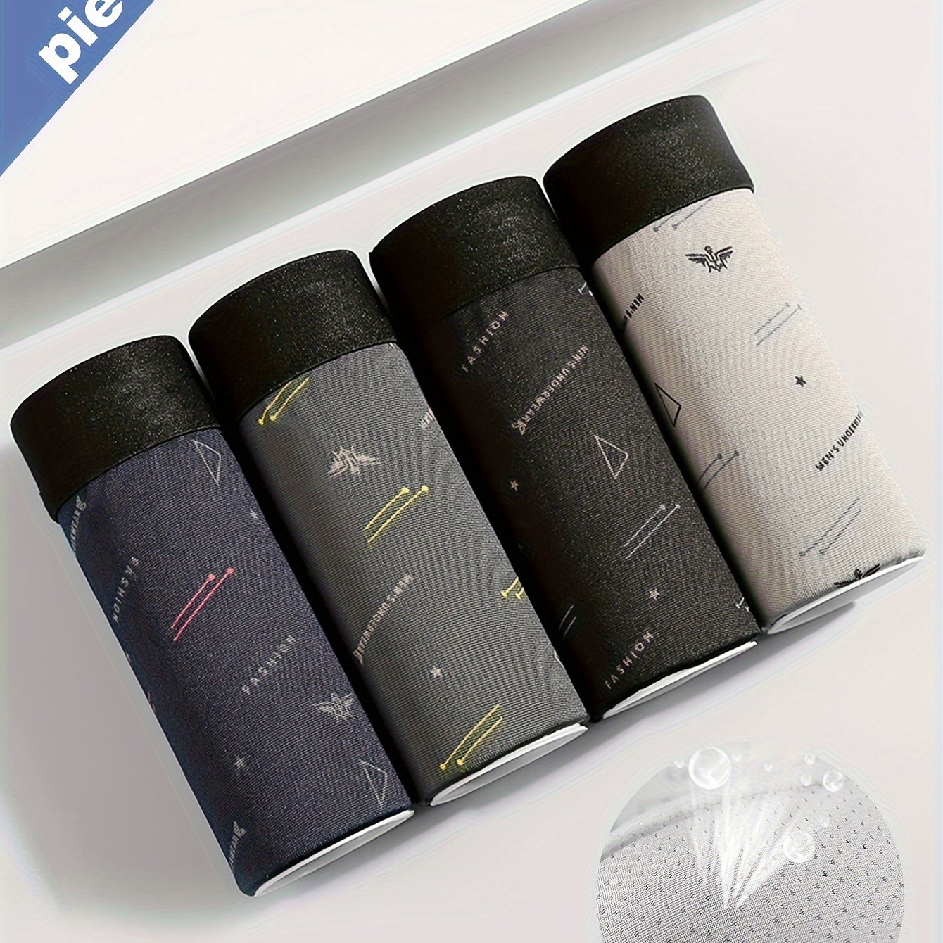 4 to'plam erkaklar uchun tekis burchakli ichki kiyim