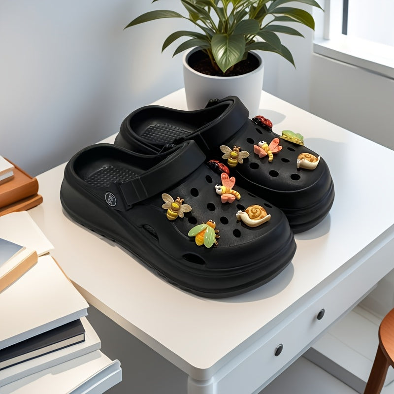 Women's Summer EVA Mesh Beach Shoes with Dragonfly and Bee Decor