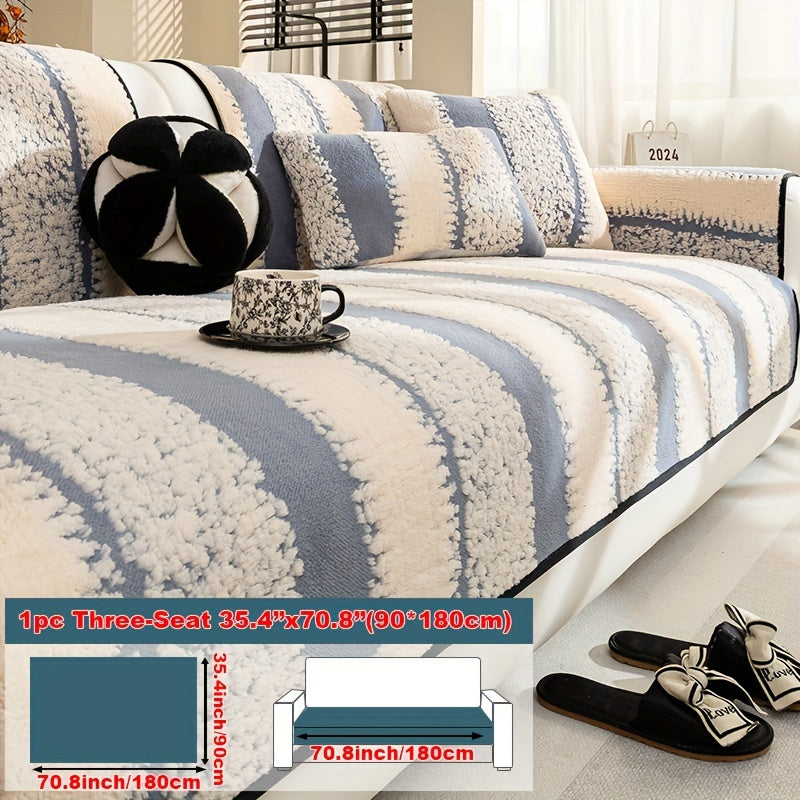 Современная плюшевая накидка на диван дышащая противоскользящая моющаяся подходит для различных размеров диванов для дома и офиса