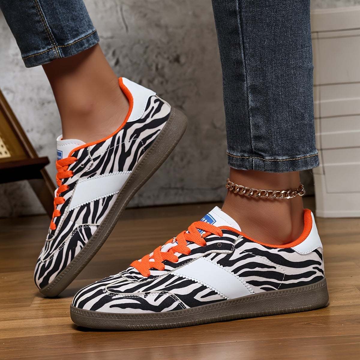 Women's Leopard Print Canvas High Top Sneakers with Rubber Sole