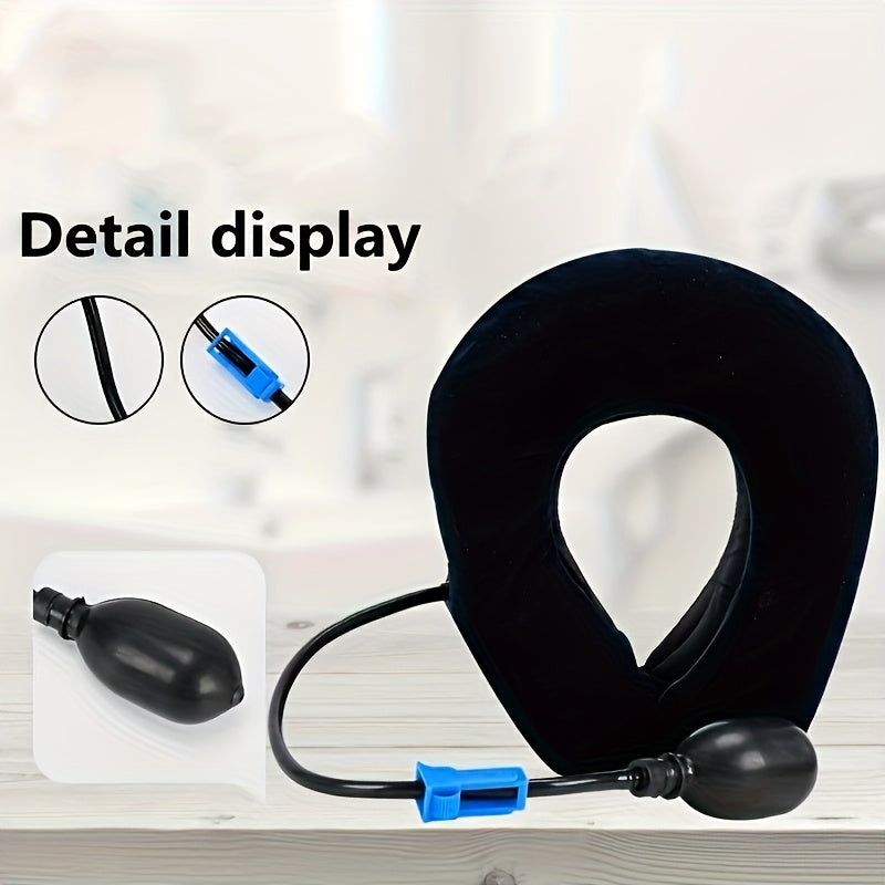 Inflatable Neck Traction Device for Neck Pain Relief Stress Reduction Portable Traction Pillow