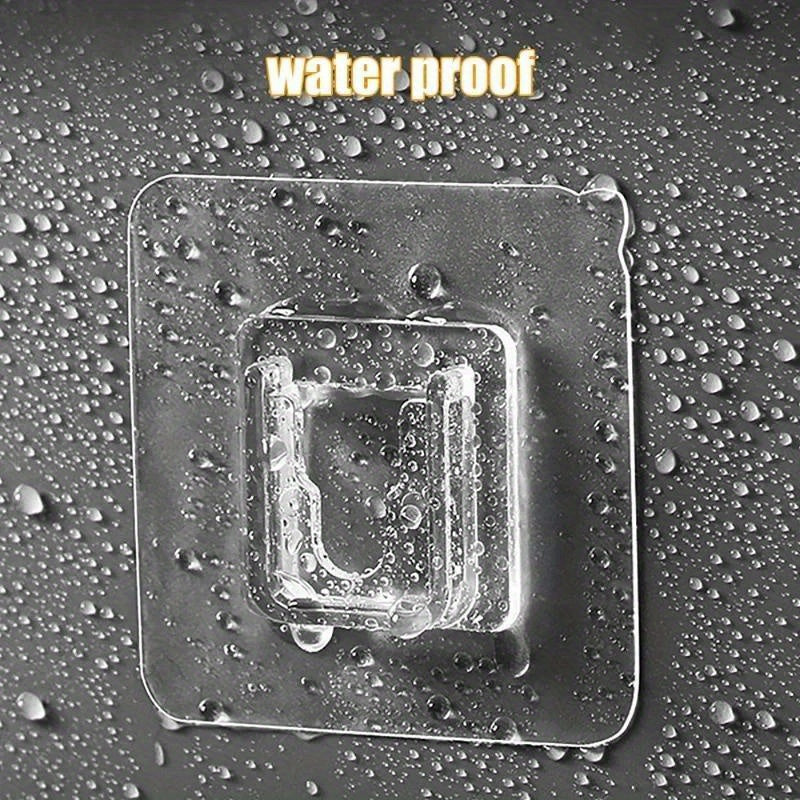 Clear Acrylic Wall Hooks with Strong Adhesive for Kitchen Bathroom Storage Adjustable Socket Holder