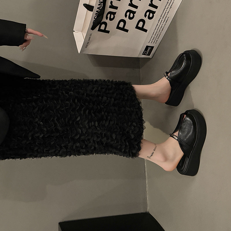 Women's Mules Synthetic Cover Platform Shoes Black Casual Formal Comfortable