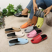 Women's Open Toe Slip-On Sandals Breathable Synthetic Cushioned Mid-Heel