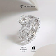 925 стерлинговое серебро, набор из 3-х колец с моиссанитом - элегантный и роскошный символ высокого качества, идеально подходит для вечерних мероприятий и в качестве особого подарка для вашего любимого человека.