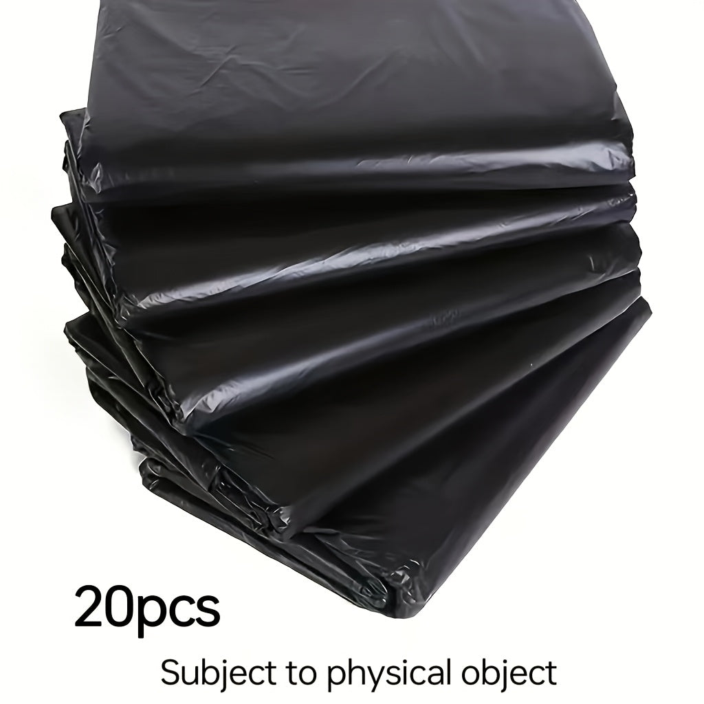 20 Heavy-Duty Black Trash Bags Puncture and Tear-Resistant for Yard and Home Use