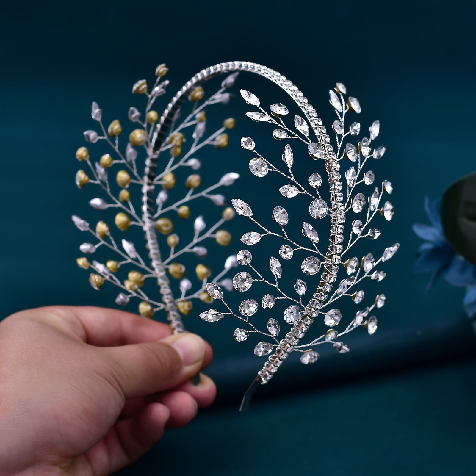 Rhinestone Bridal Headband Wedding Hair Accessory for Evening and Formal Events